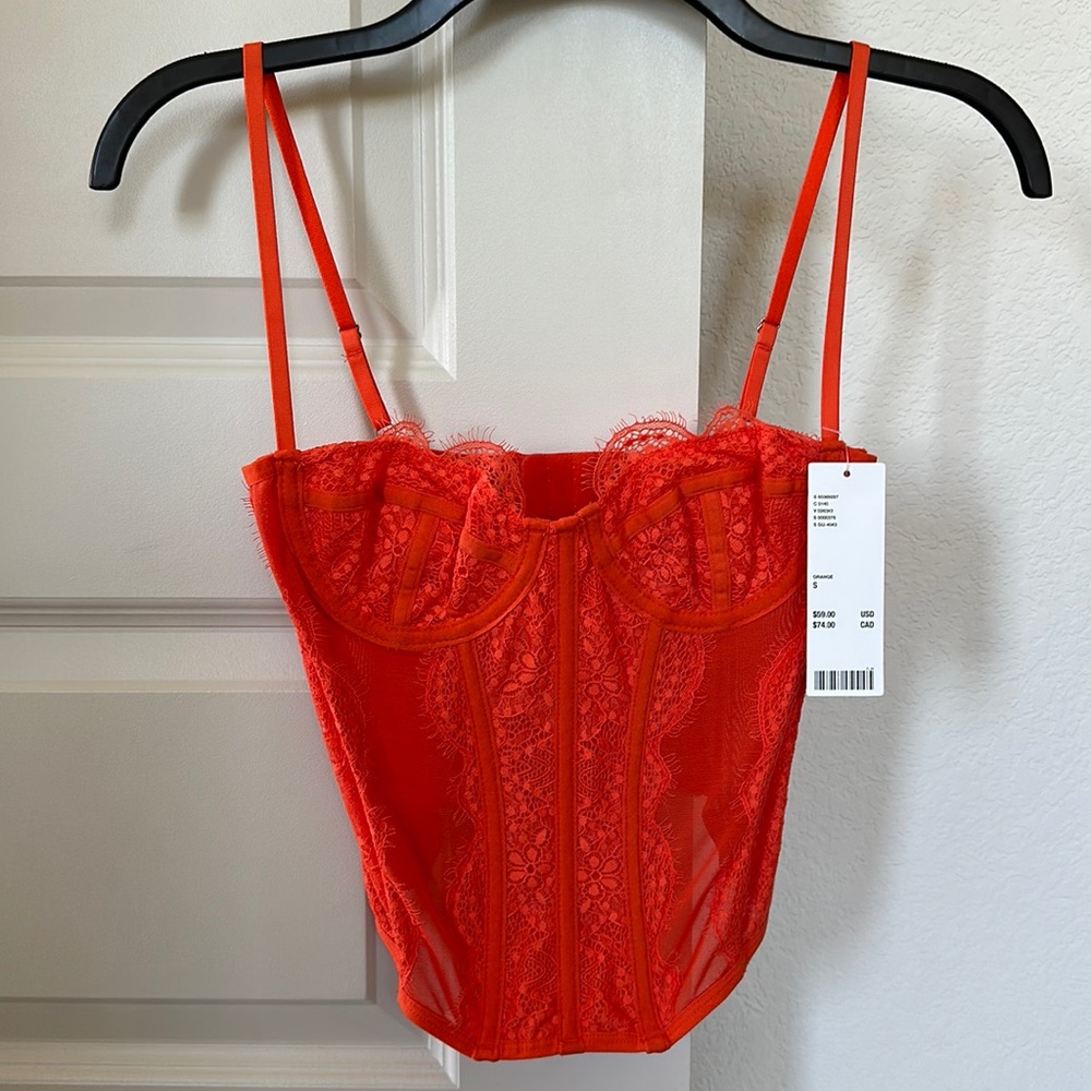 NWT Orange Urban Outfitters UO Corset